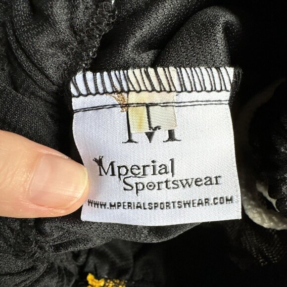 VINTAGE Mperial Sportswear‎ Bruce Lee Black & Yellow YOUTH Basketball Shorts L - Picture 6 of 10